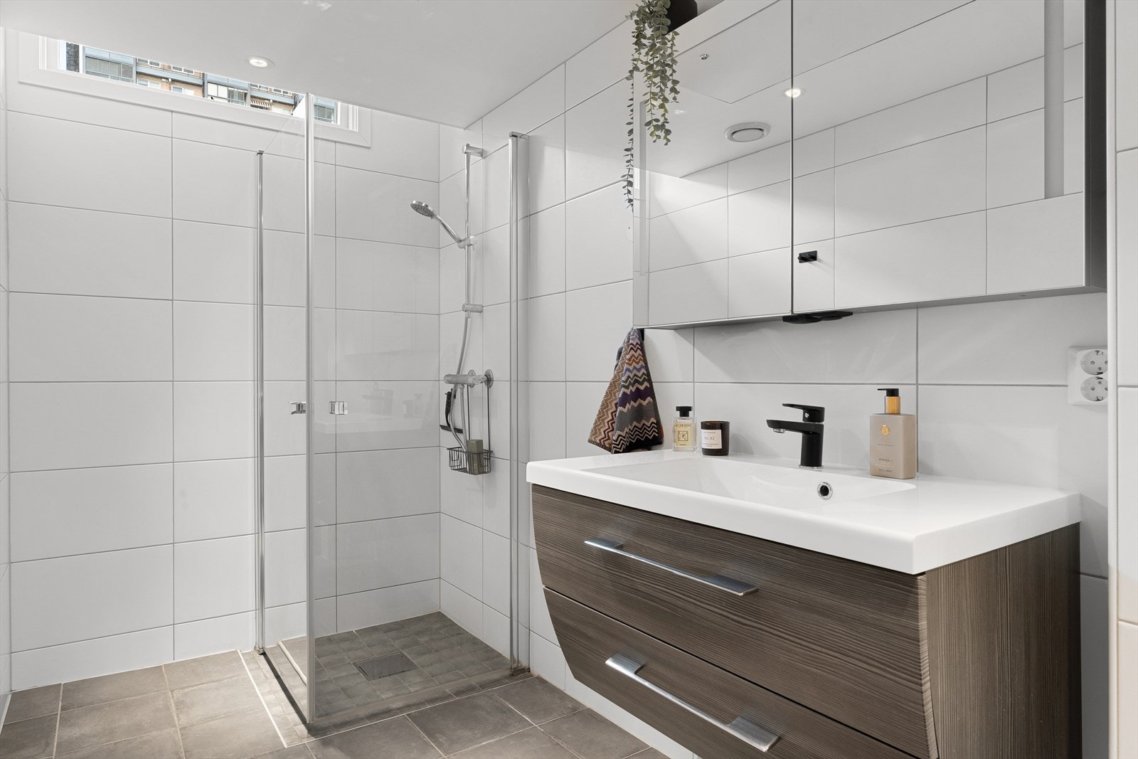 Badet er på 5,2 m². Galleribilde