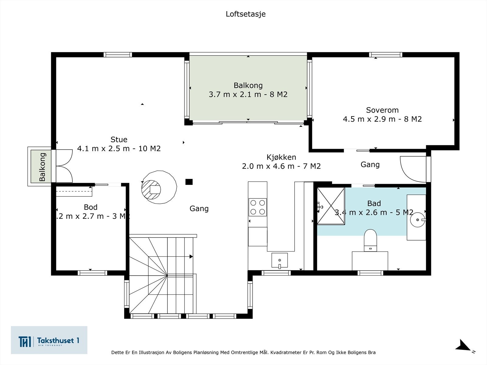 Plantegning - Loftsetasje Galleribilde