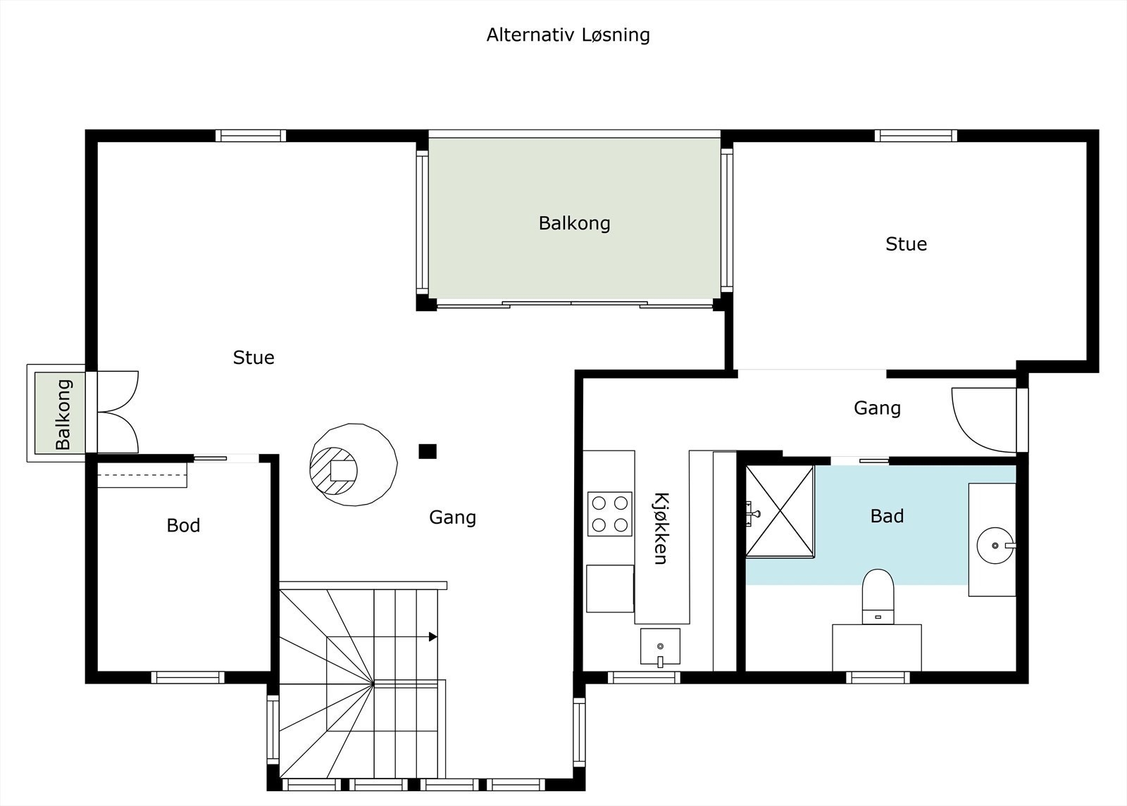 Alternativ plantegning - Loftsetasje Galleribilde