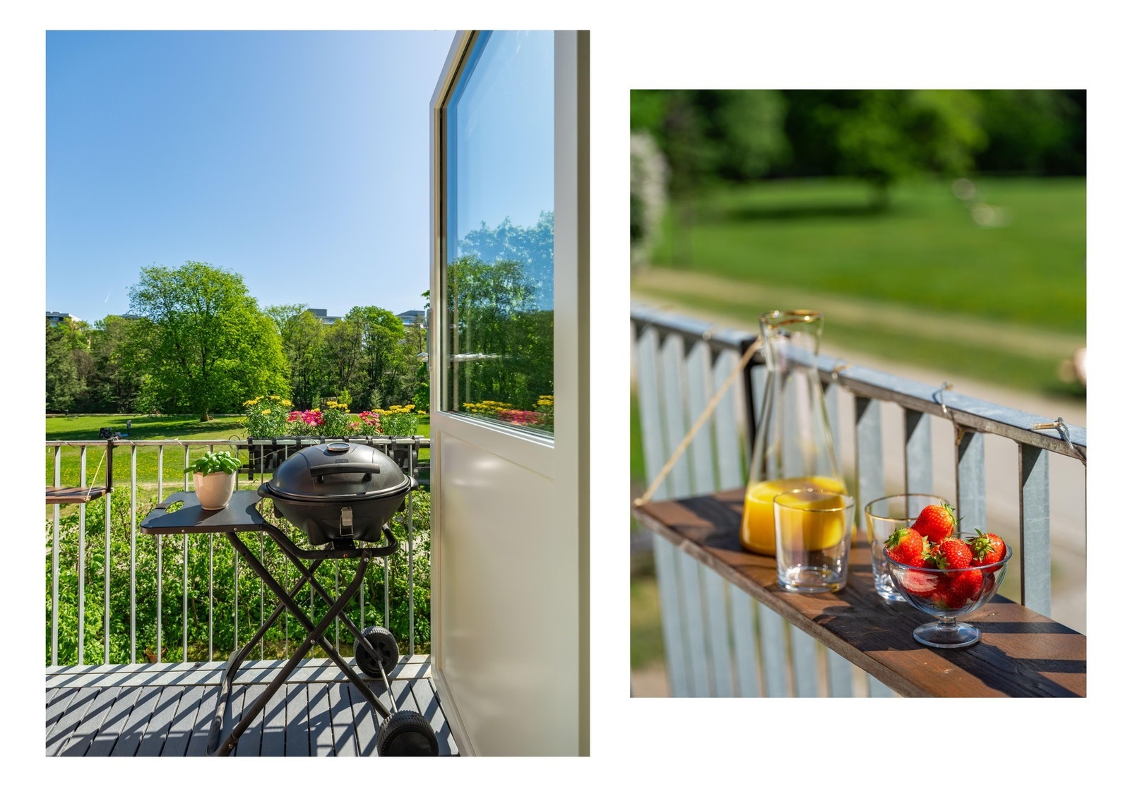 Dette er den perfekte plassen for å nyte frokost og lunsj, og ikke minst er det kort vei til parken når solen ikke lenger er på balkongen. Galleribilde