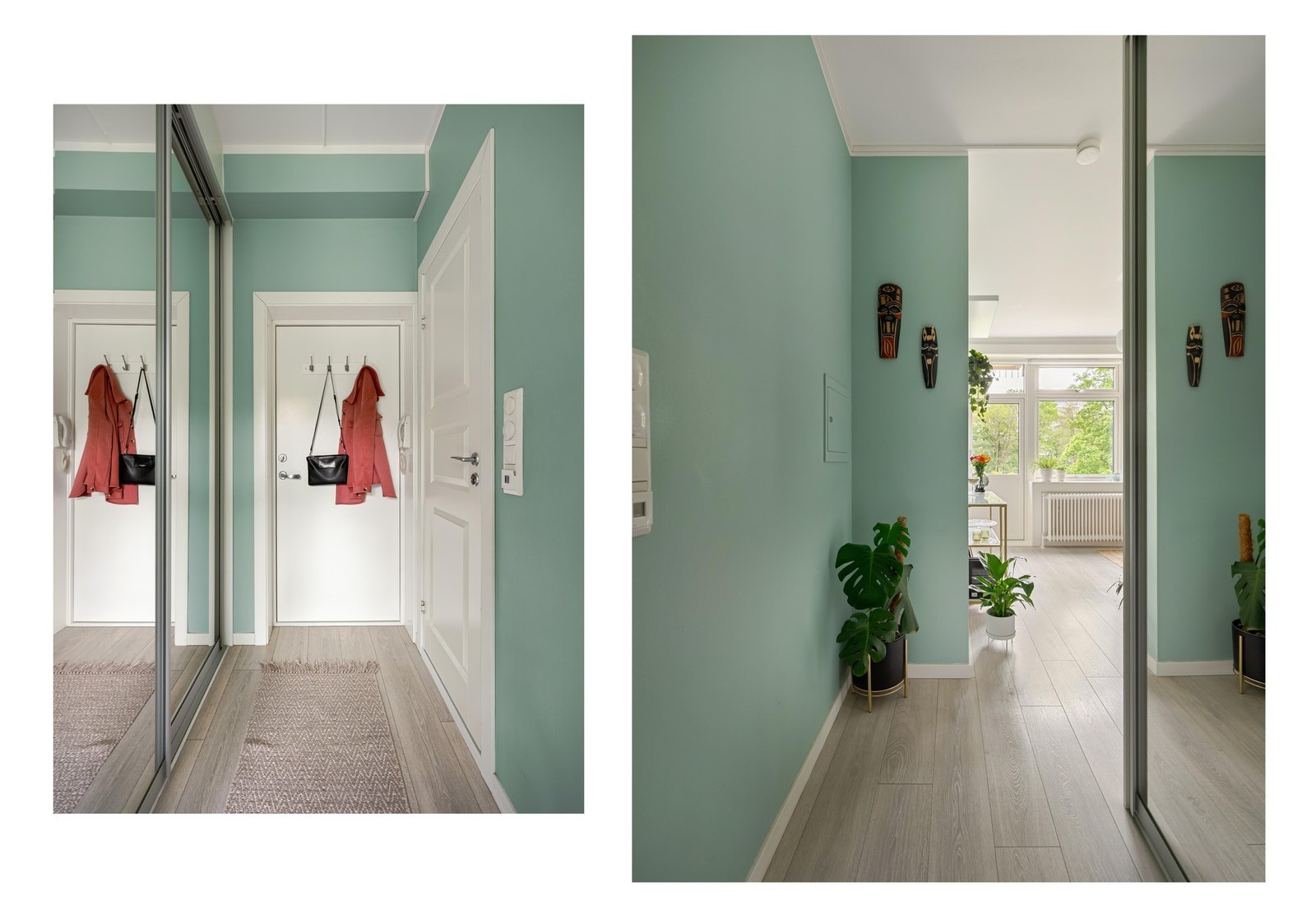 Velkommen hjem! Med denne romslige skyvedørsgarderoben får du all oppbevaringen du trenger, til både sko, yttertøy, støvsuger og alt annet smått. Galleribilde