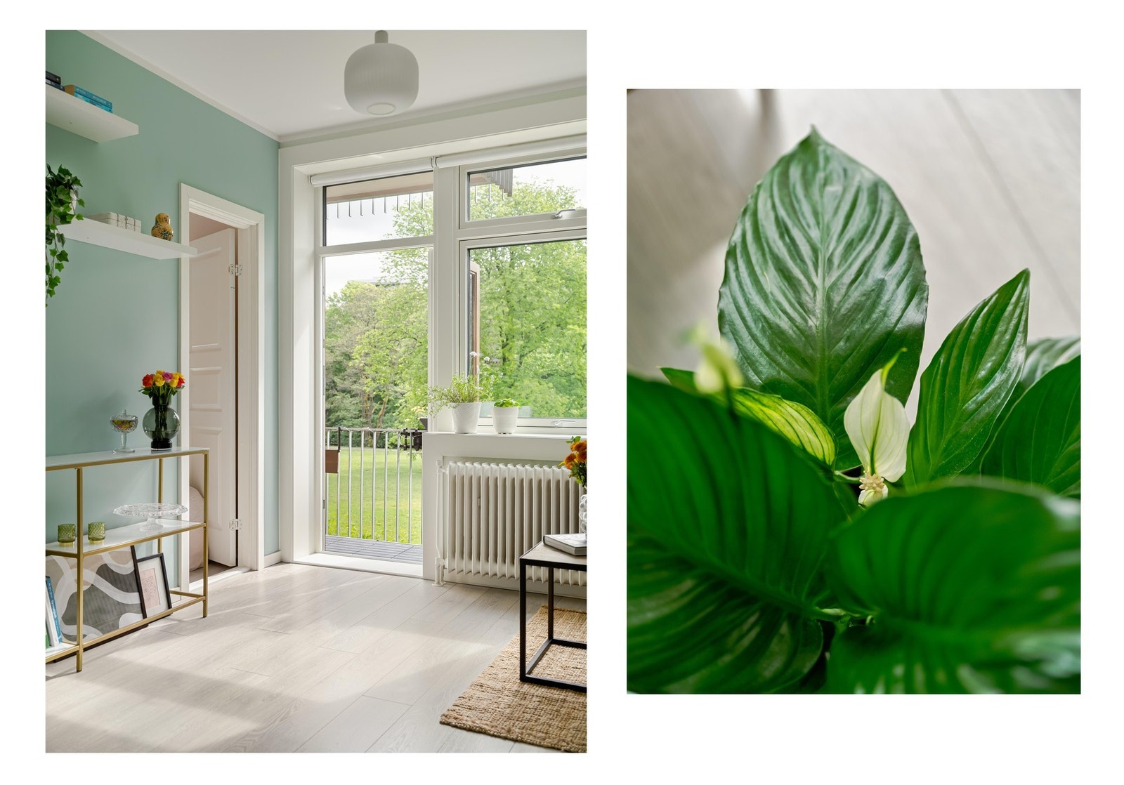 Det er adkomst til soverommet fra stuen, og ellers er det verdt å nevne at både vinduer og balkongdør er splitter nye fra mai 2025. Galleribilde