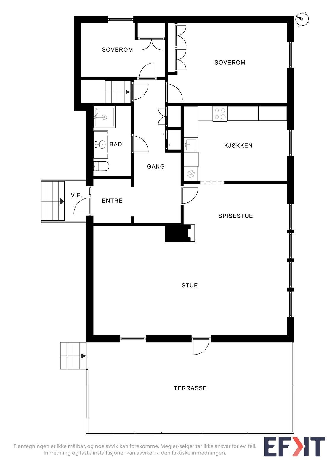 La oss ta en titt på planløsningen over hovedetasjen før vi beveger oss videre i bildene. Galleribilde