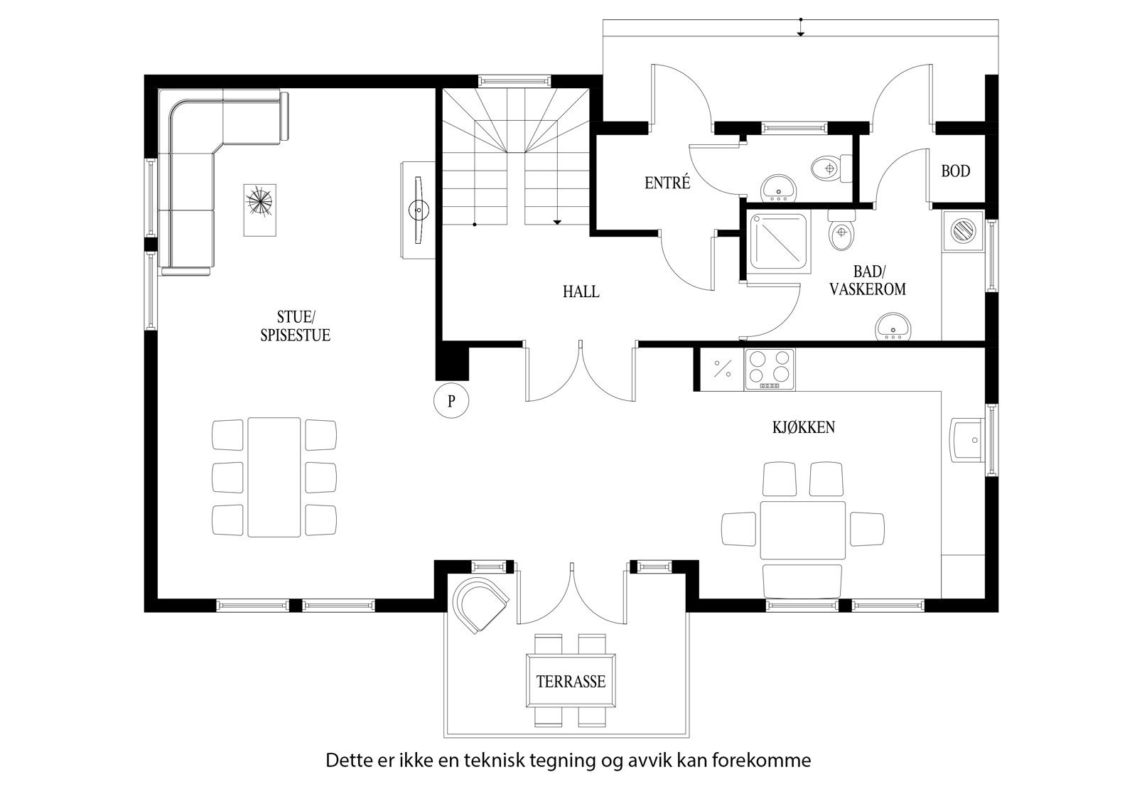 Planløsning for hovedetasjen Galleribilde