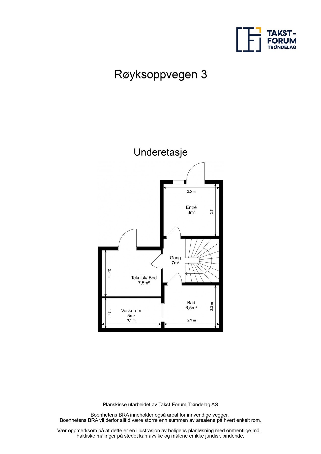 Planskisse underetasje. Galleribilde