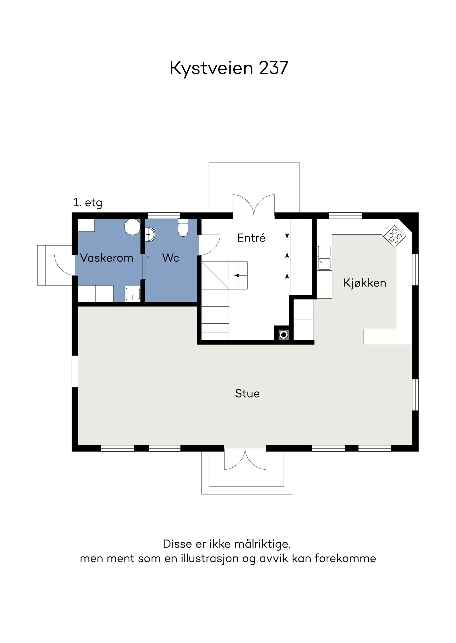 Plantegning hovedetasje. Galleribilde