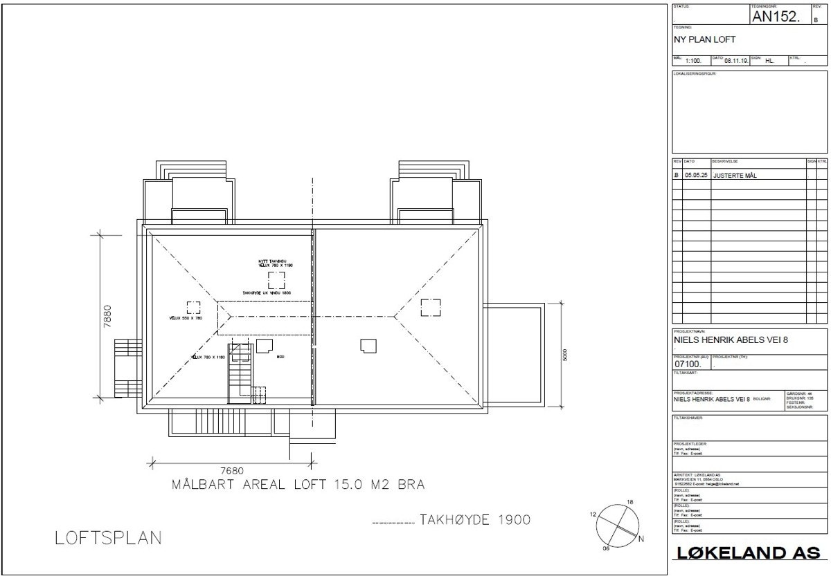 Planskisse loftsetasje. Galleribilde