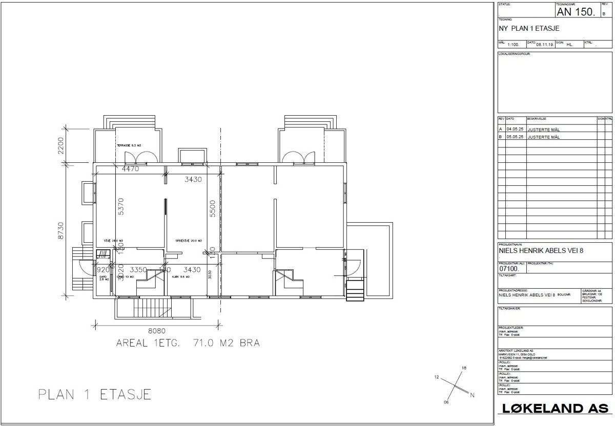 Planskisse hovedetasjen. Galleribilde