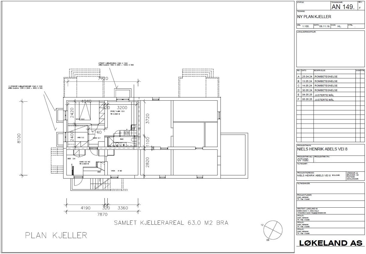 Planskisse kjelleretasjen. Galleribilde