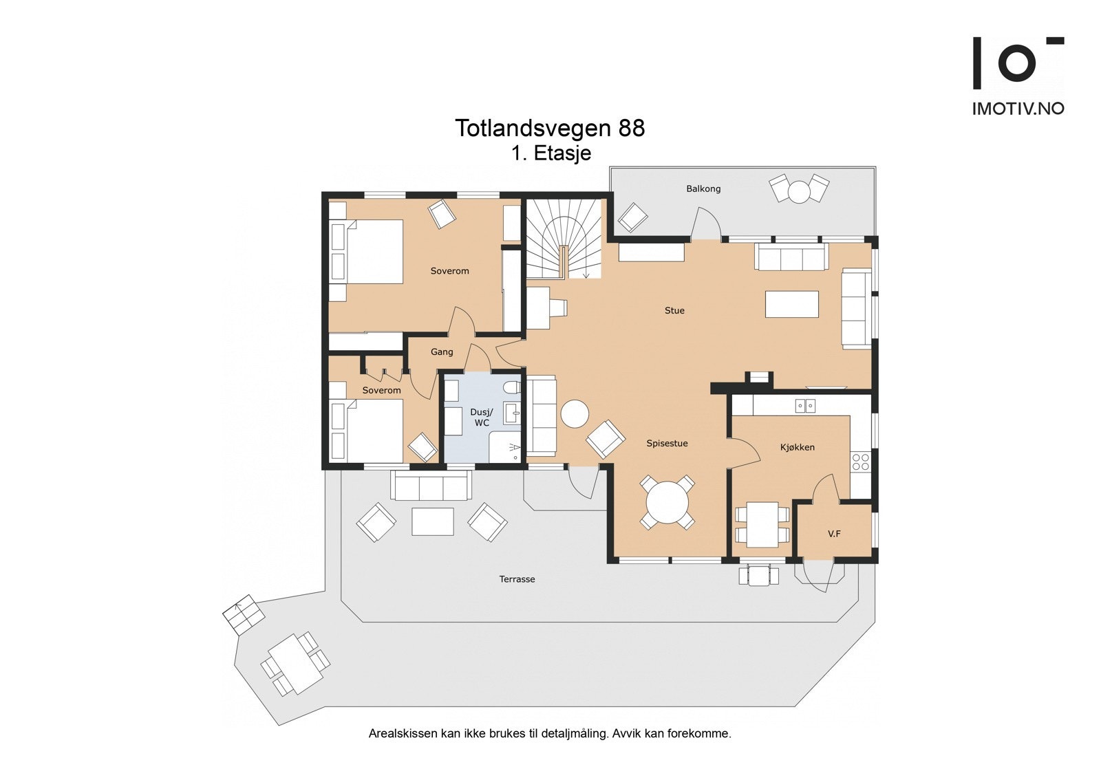 Plantegning hovedetasje. Galleribilde