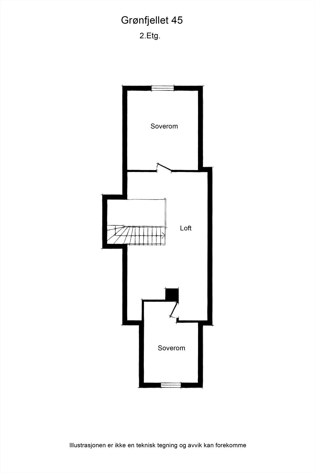 Plantegning | Loftsetasjen er ikke målbar. Gulvareal 42m². Galleribilde