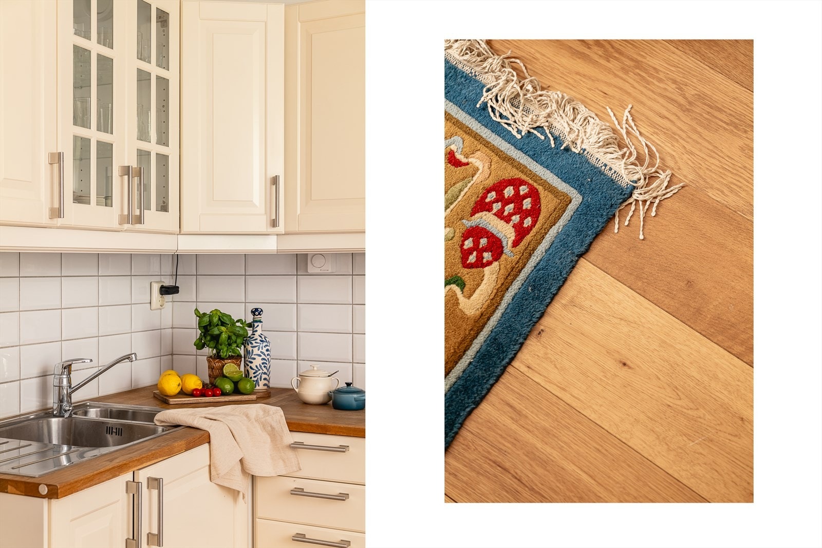 - Leiligheten er innredet med gjennomgående lik en-stavs parkett - Galleribilde