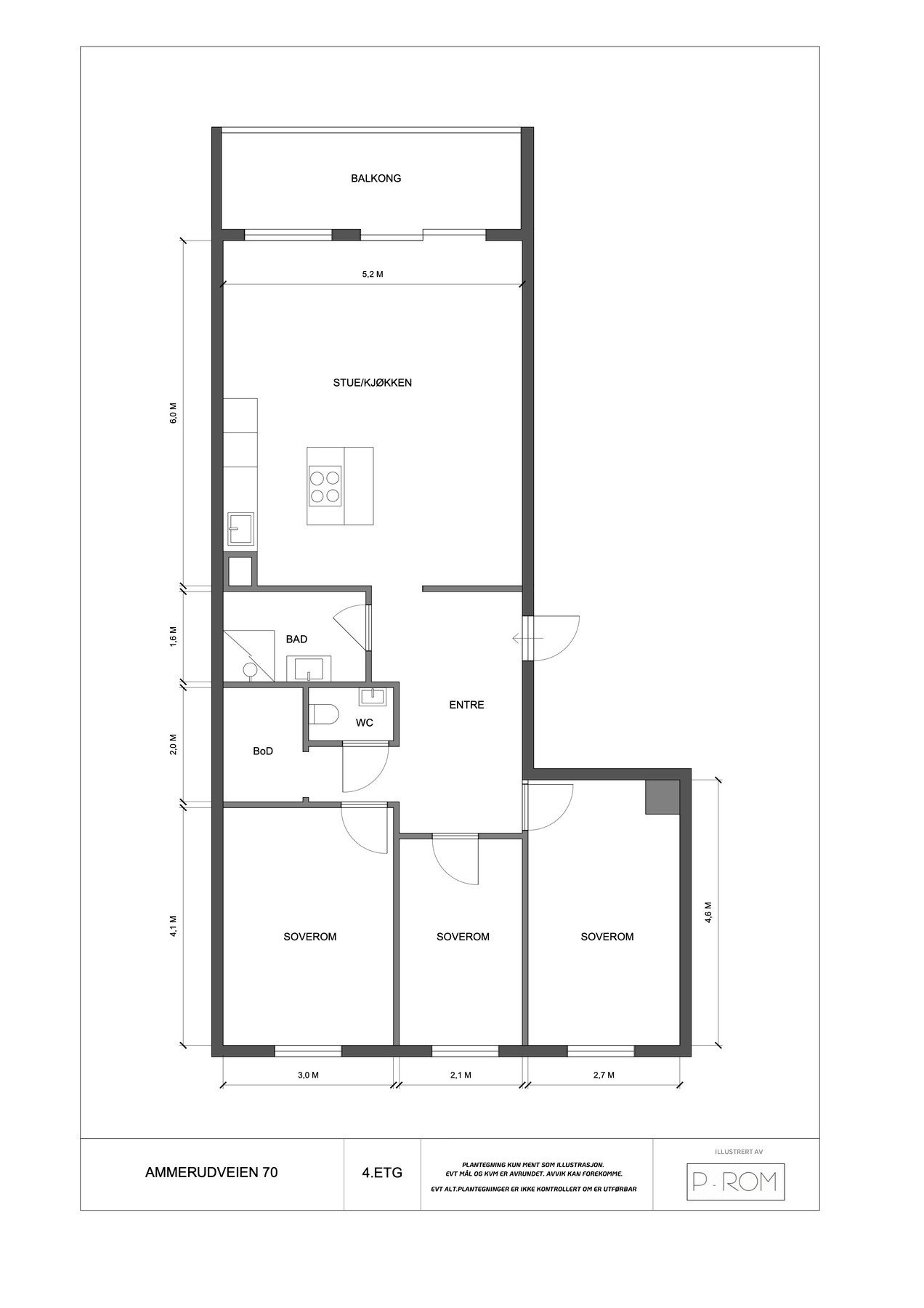 Målsatt plantegning. Galleribilde