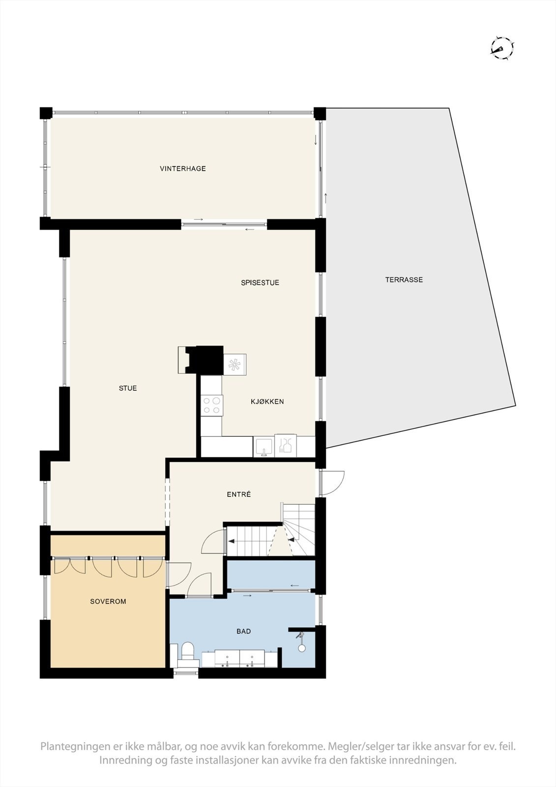 Plantegning hovedetasje. Galleribilde