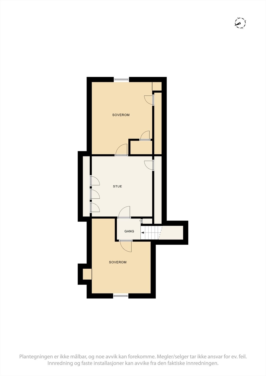 Det foreligger ikke byggetegninger av loftet. Det er derfor uvisst om de faktiske forholdene er godkjente. Galleribilde