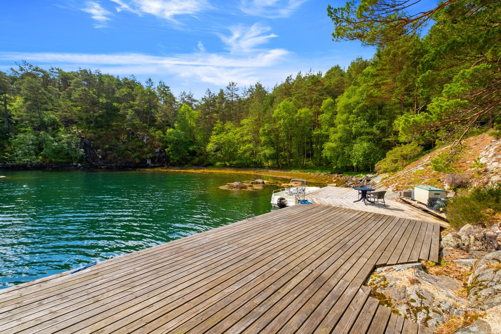 Stor kai med plass til både små og store båter. Galleribilde