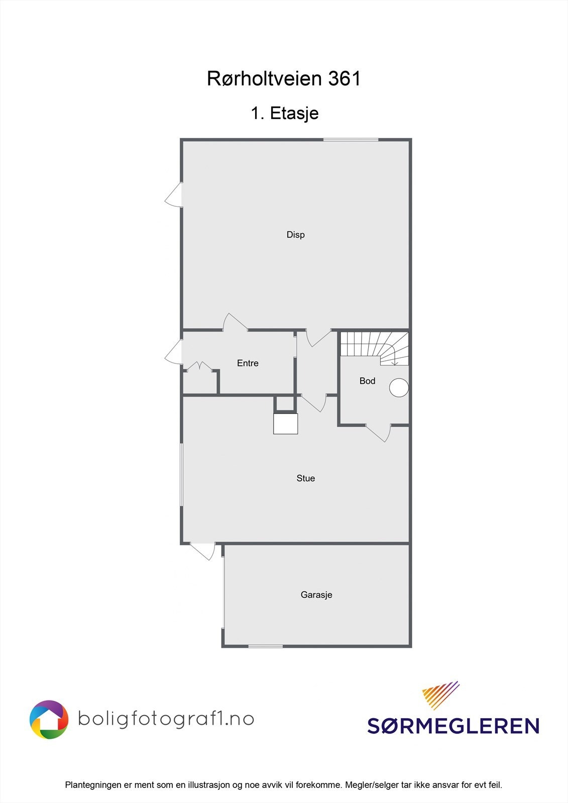 Plantegning NB! Ikke målbar, kun for illustrasjon. Galleribilde