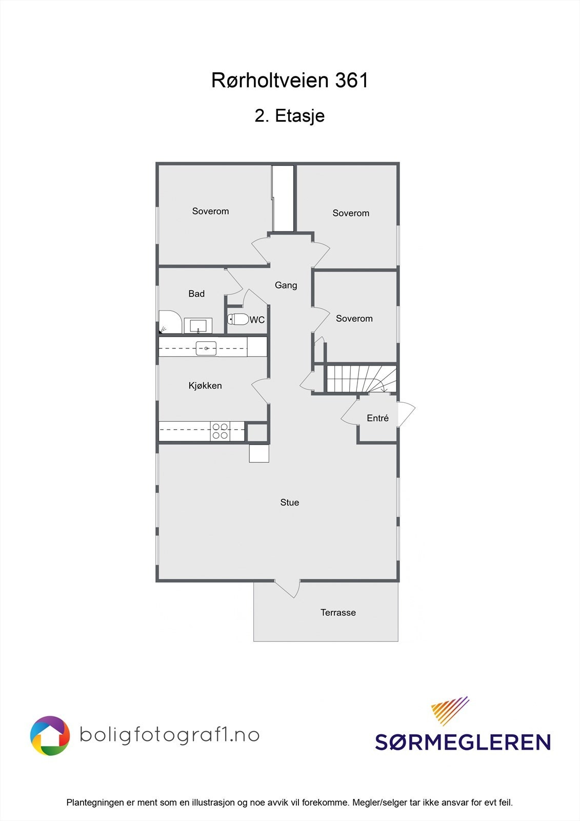 Plantegning NB! Ikke målbar, kun for illustrasjon. Galleribilde