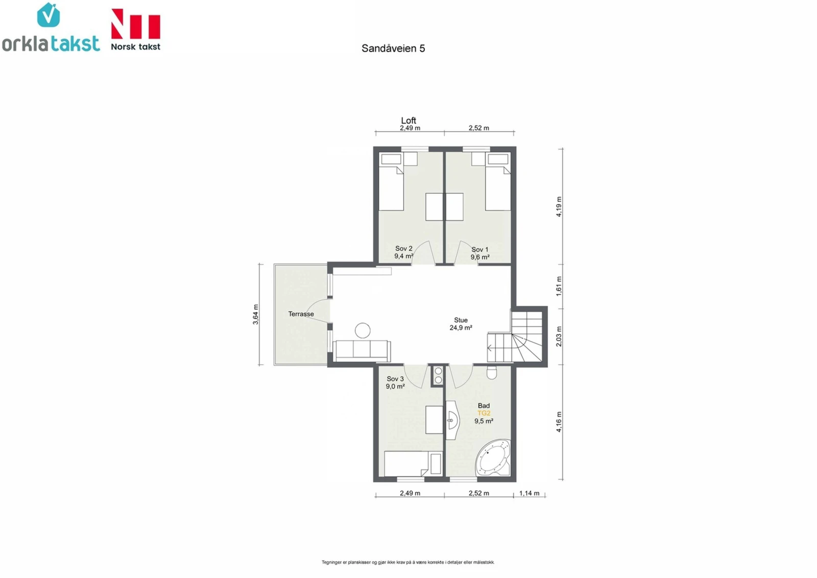 Plantegning - Loft. Galleribilde
