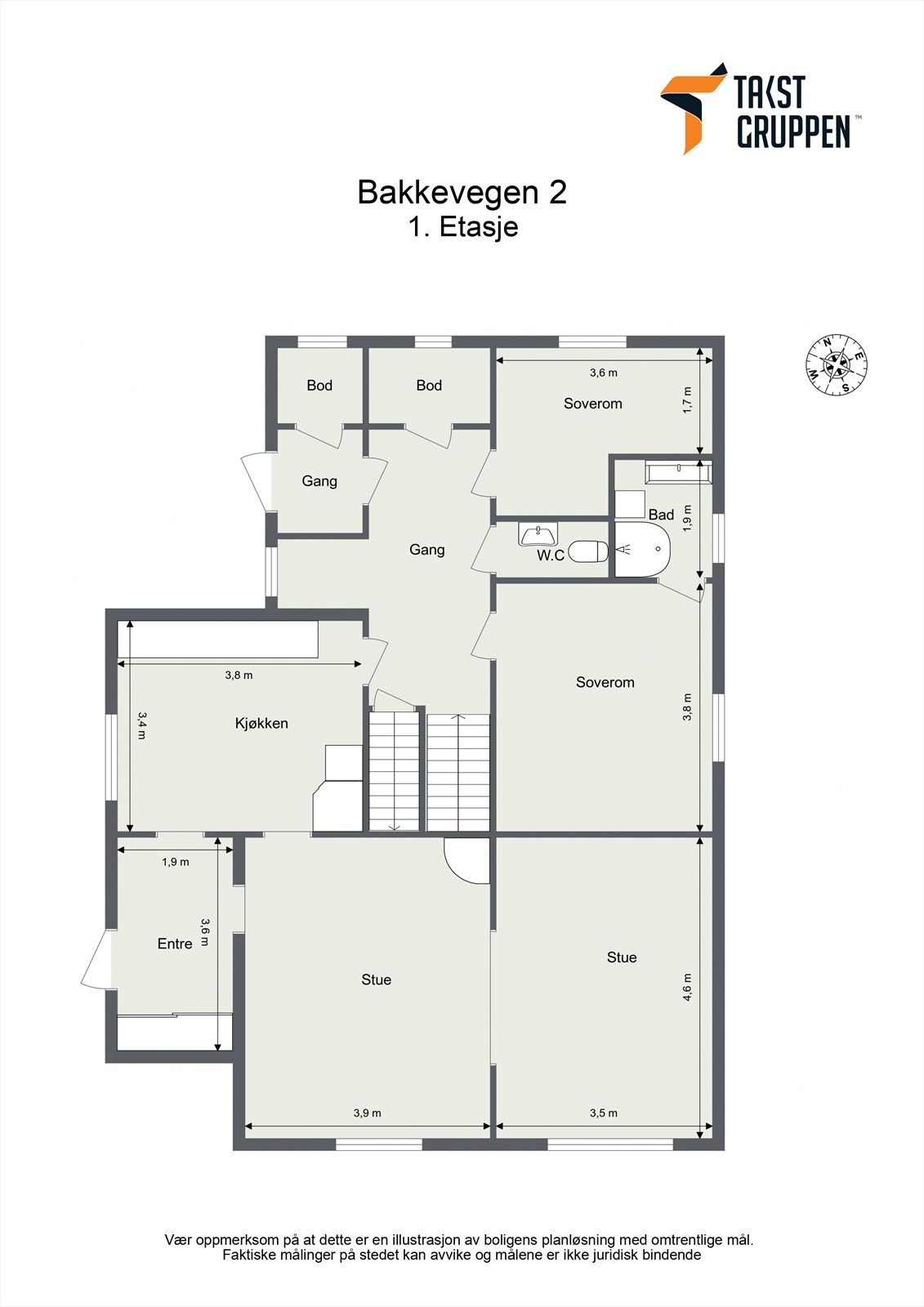 Floorplan letterhead - Bakkevegen 2 - 1. Etasje - 2D Floor Plan.jpg Galleribilde