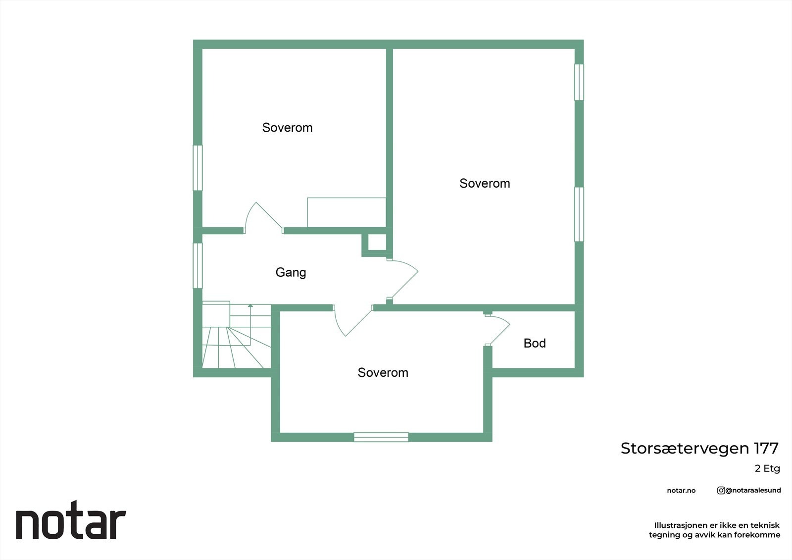 Plantegning for loftetasje. Galleribilde