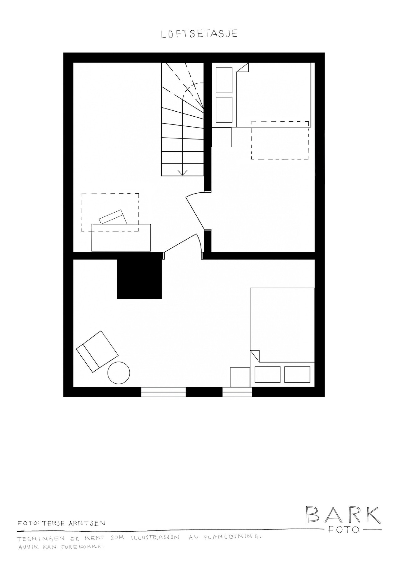 Planløsning loftetasje. Galleribilde