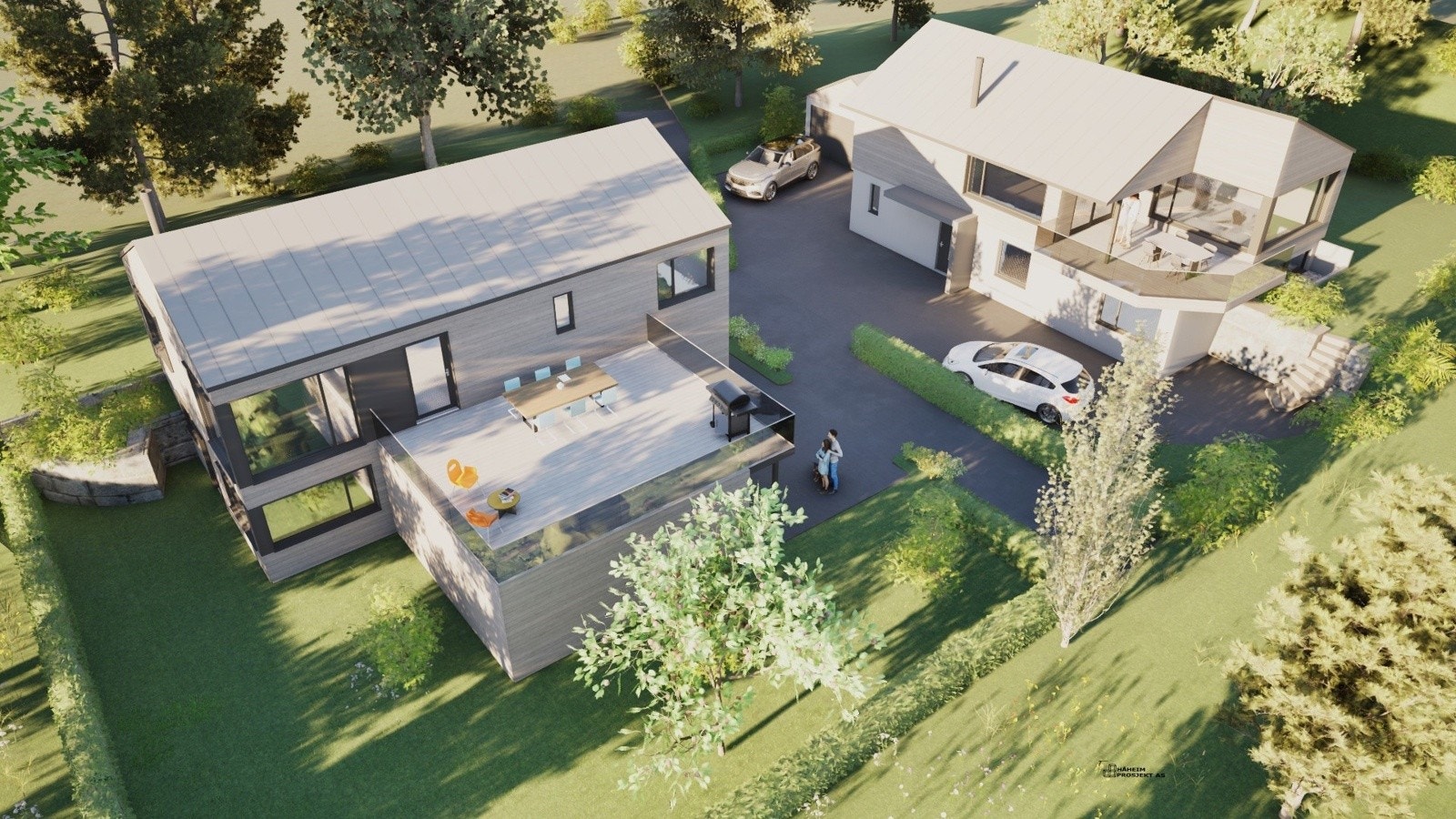 Tomtene er regulert til boligformål med maksimal tillatt BYA på 35% Galleribilde