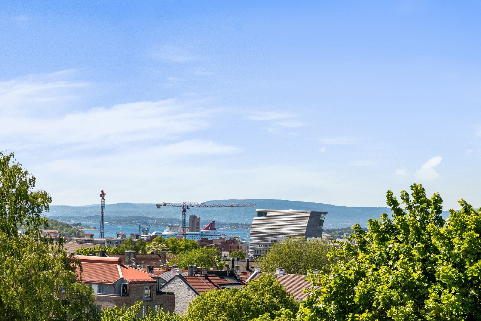 Fra den private takterrassen har man vidstrakt utsikt mot blant annet Oslofjorden, Munchmuseet og Holmenkollen! Galleribilde