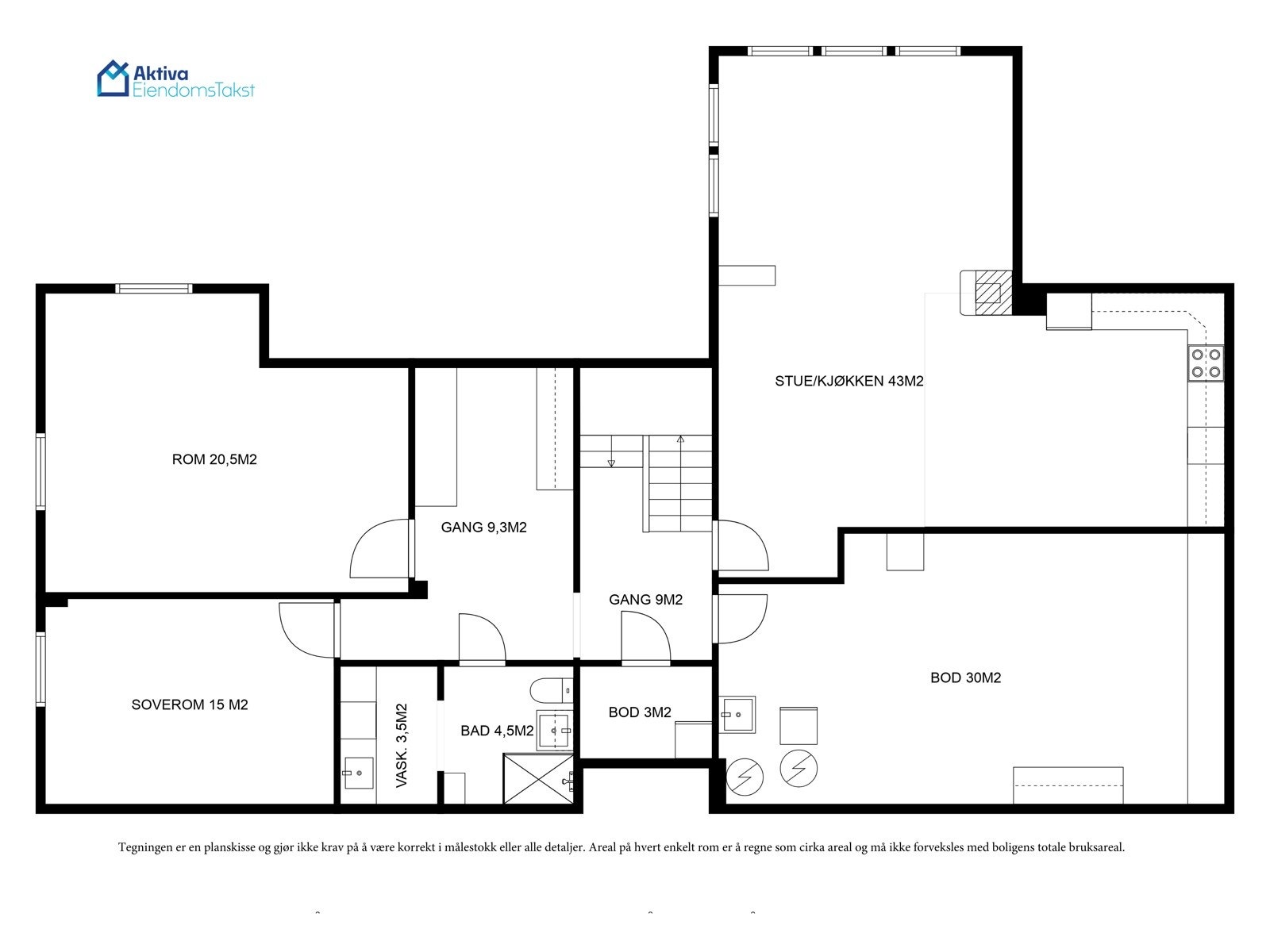 Planskisse underetasje. Galleribilde