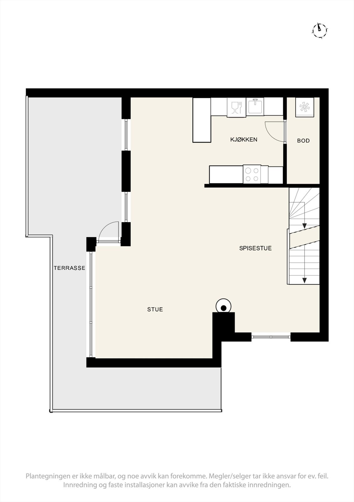 Plantegning av boligens 1. etasje. Galleribilde