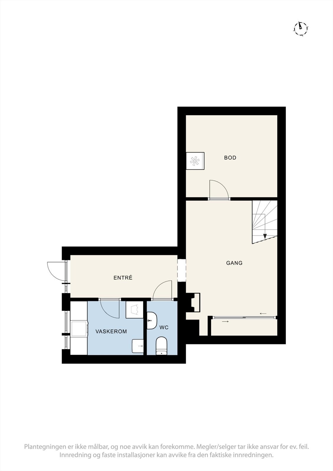 Plantegning av boligens underetasje. Galleribilde