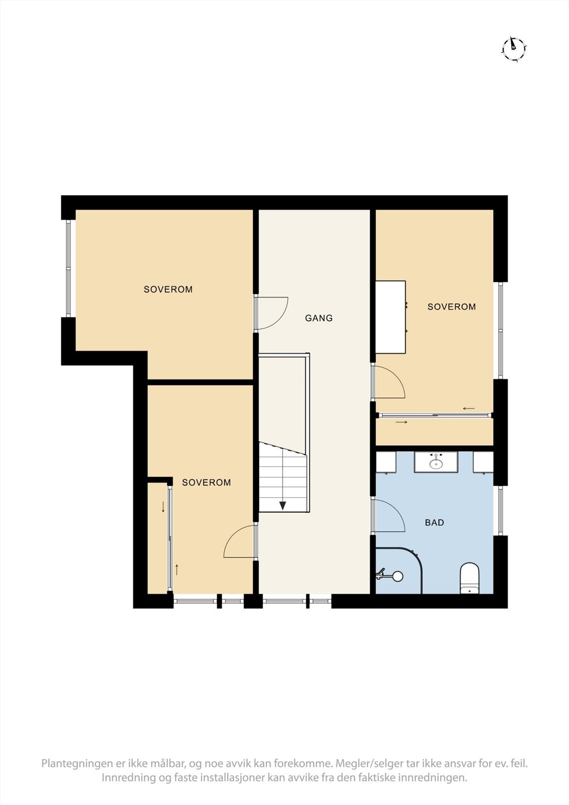 Plantegning av boligens 2. etasje. Galleribilde