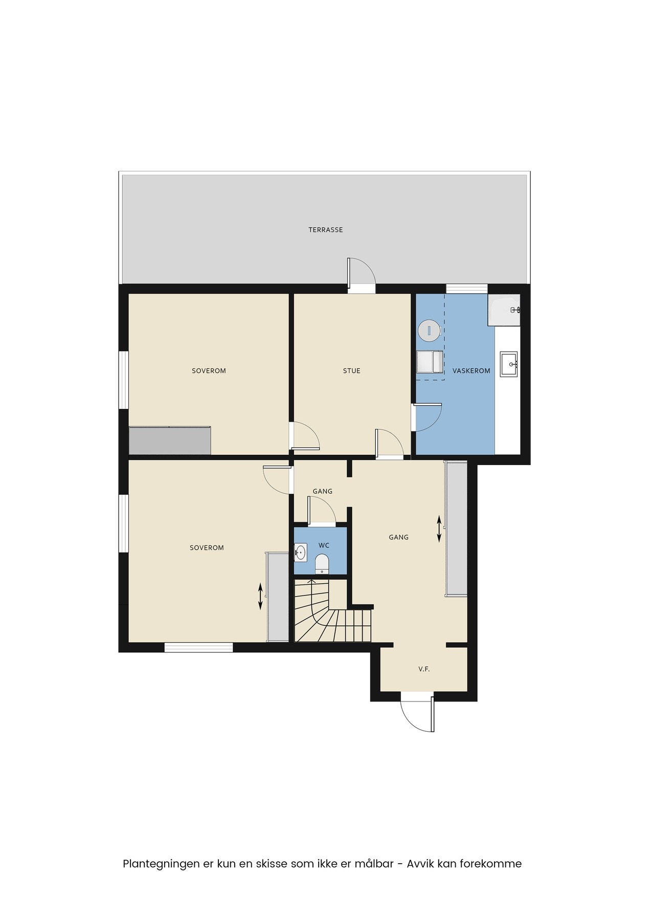 Plantegning første etasaje Galleribilde