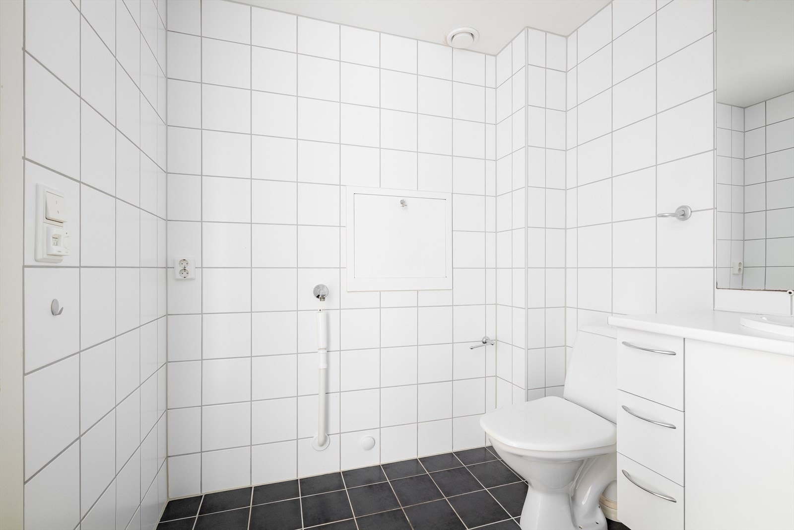 Det er opplegg til vaskemaskin og muligheter for tørketrommel. Galleribilde