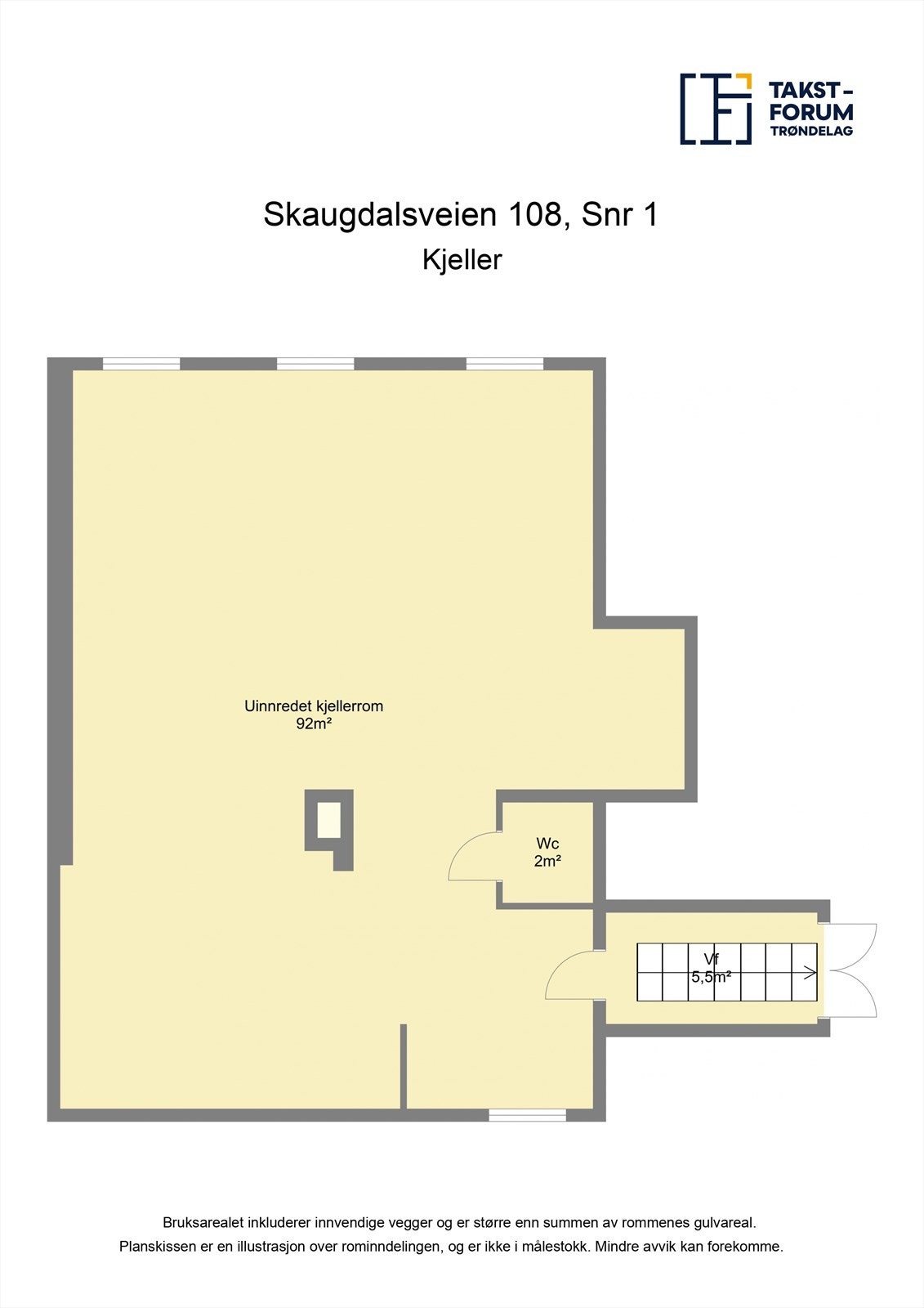 Planskisse kjeller. Galleribilde