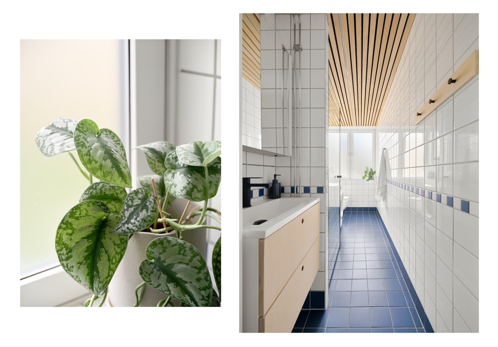 Badet er stort, luftig og pent flislagt. Det ble renovert i regi av borettslaget i 2002-2003, men har senere fått flere gode oppgraderinger av dagens eier. Galleribilde