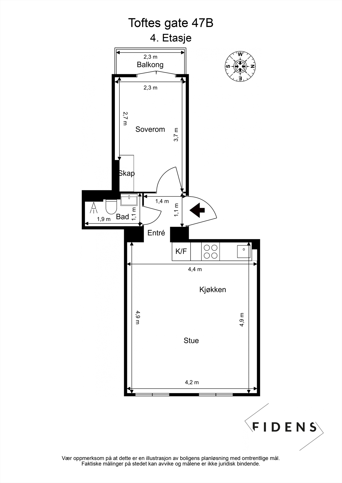 Plantegning 4. etasje Galleribilde