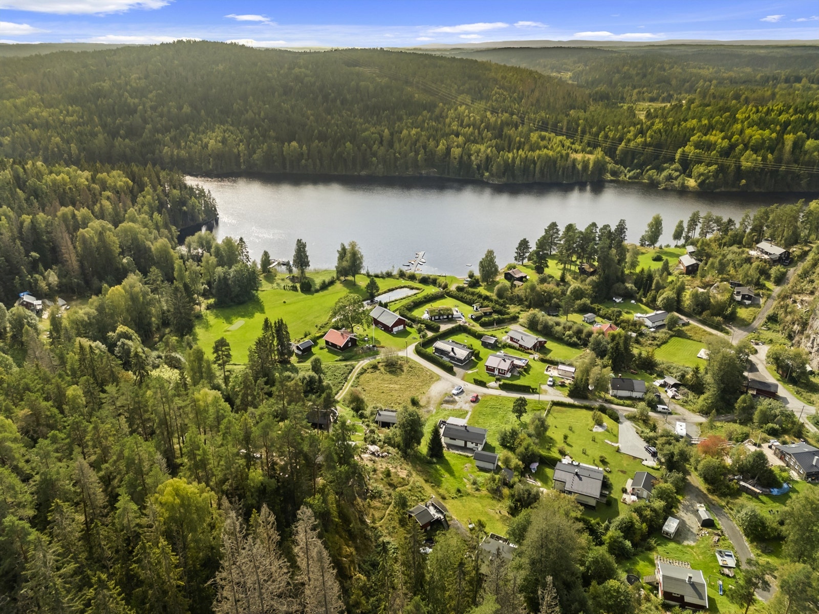Dronefoto, kort vei til Langen Galleribilde