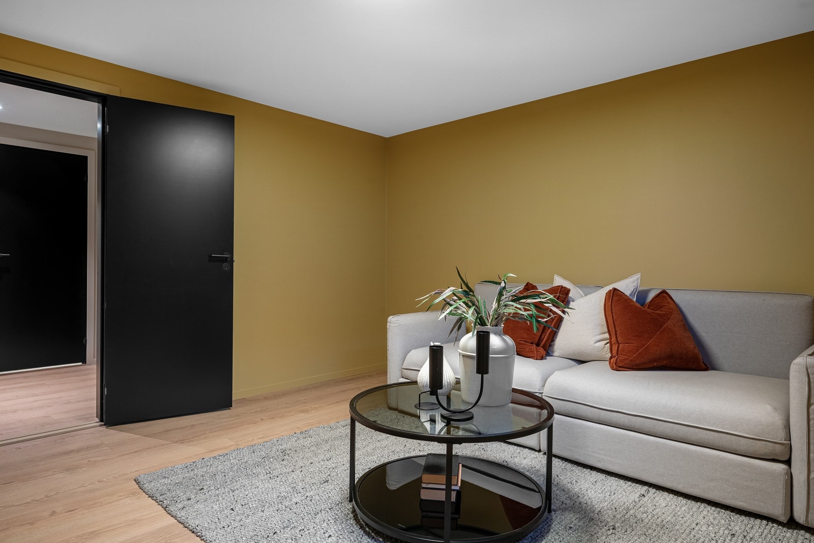 Nye dørblader og karmer er installert i anledning renovering - alle i sort. Galleribilde