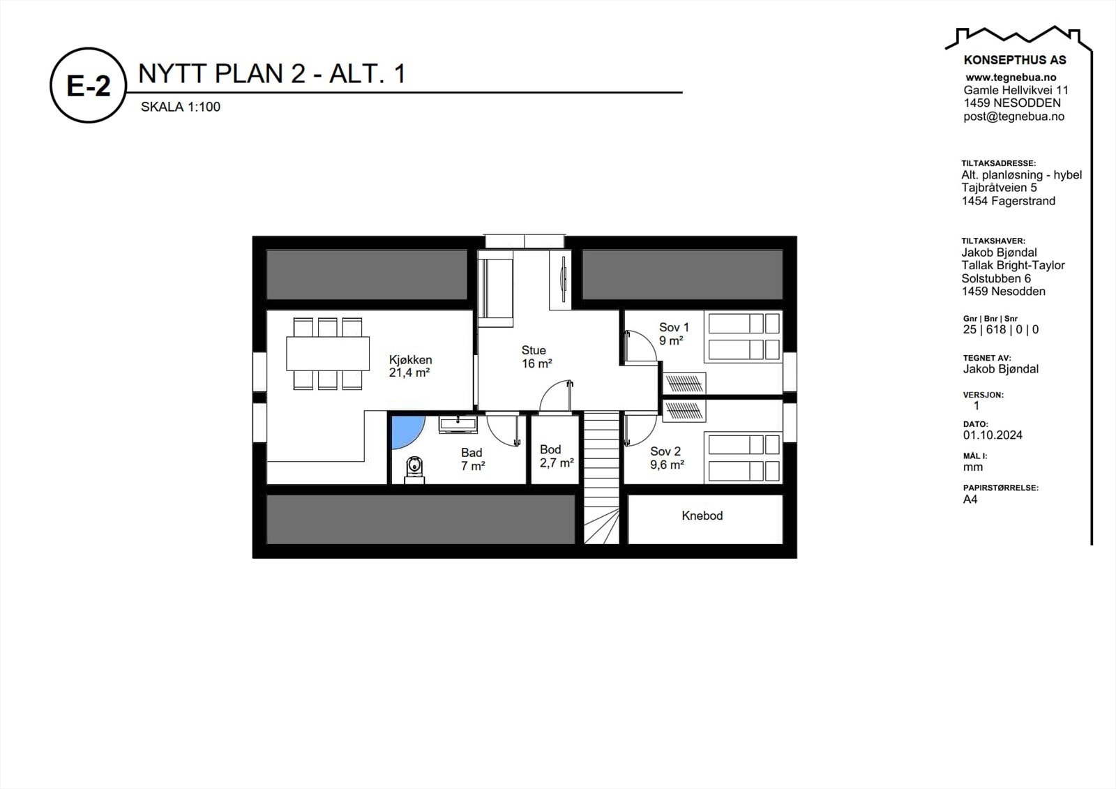 Alternative planløsninger plan 2 med hybel Galleribilde