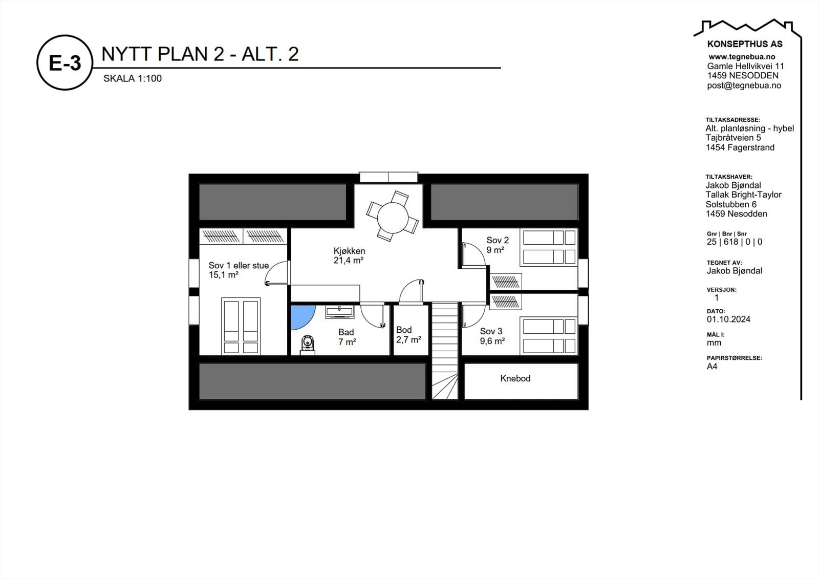 Alternative planløsninger plan 2 med hybel Galleribilde