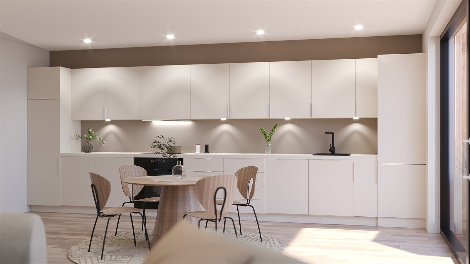 Straumeveien_illustrasjon stue og kjøkken Galleribilde