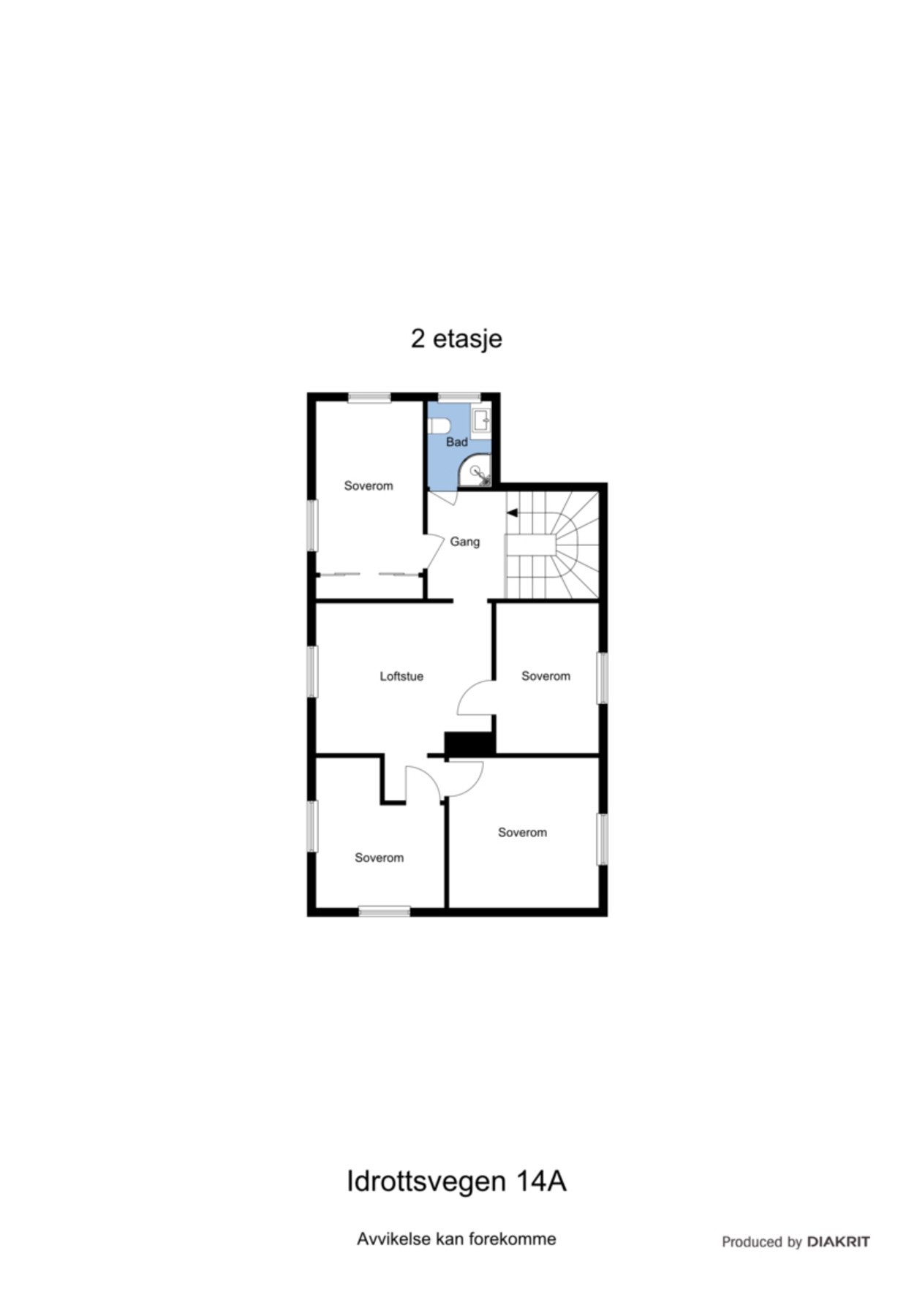 Plantegning andre etasje. Galleribilde