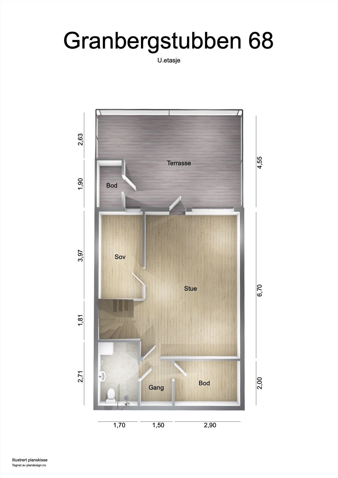 illustrert planskisse - under etasje Galleribilde