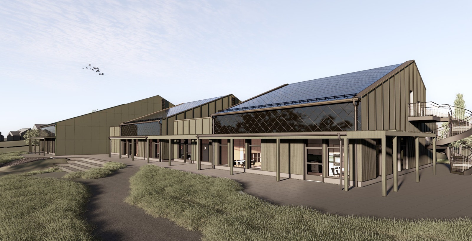 Nye Ridabu barnehage, ligger 400m fra tomtefeltet - bilde og mer informasjon om den nye barnehagen kan du lese mer på https://www.hamar.kommune.no/utviklingsomrader/ridabu-barnehage Galleribilde