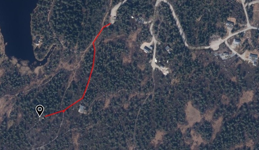 Gåtur fra parkeringsplass til hytta, Seterliveien 34 Galleribilde