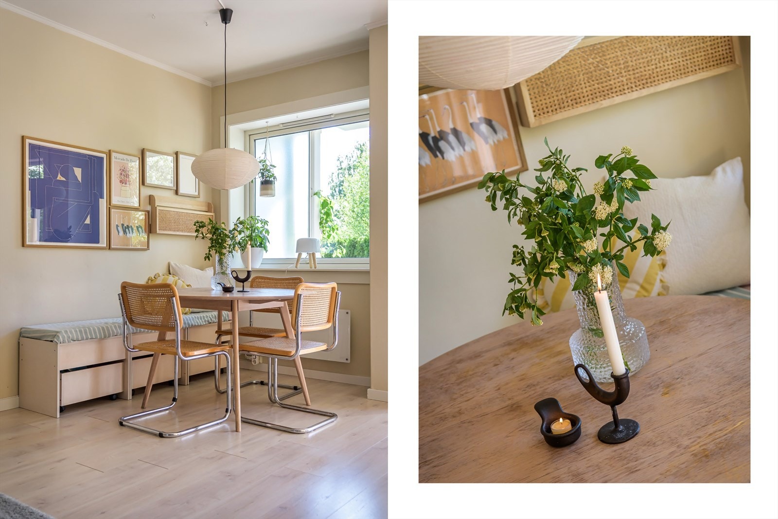 Leiligheten har en god atmosfære med lysmalte overflater. Galleribilde