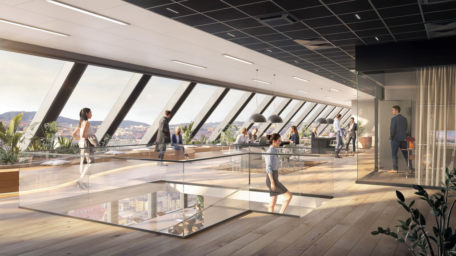 Muligheten for interntrapp gir en helt spesiell dynamikk i lokalene Galleribilde