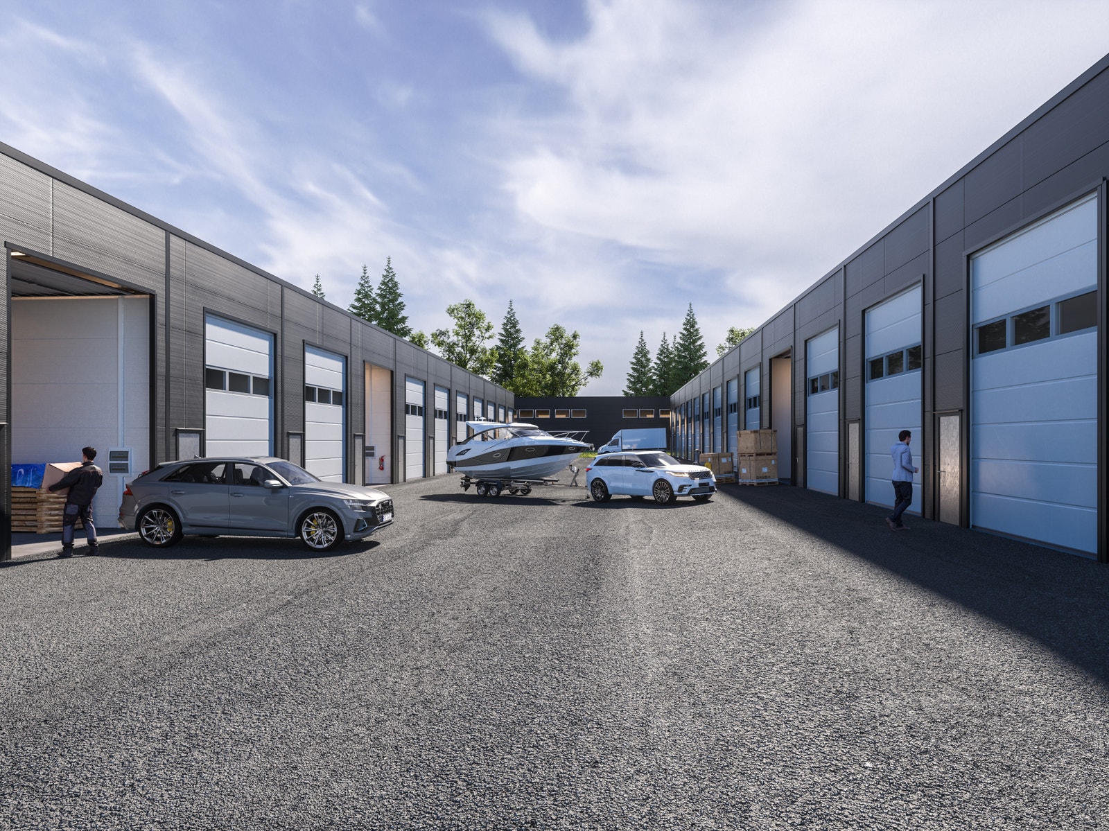 Det er god manøvreringsplass mellom byggene. Galleribilde