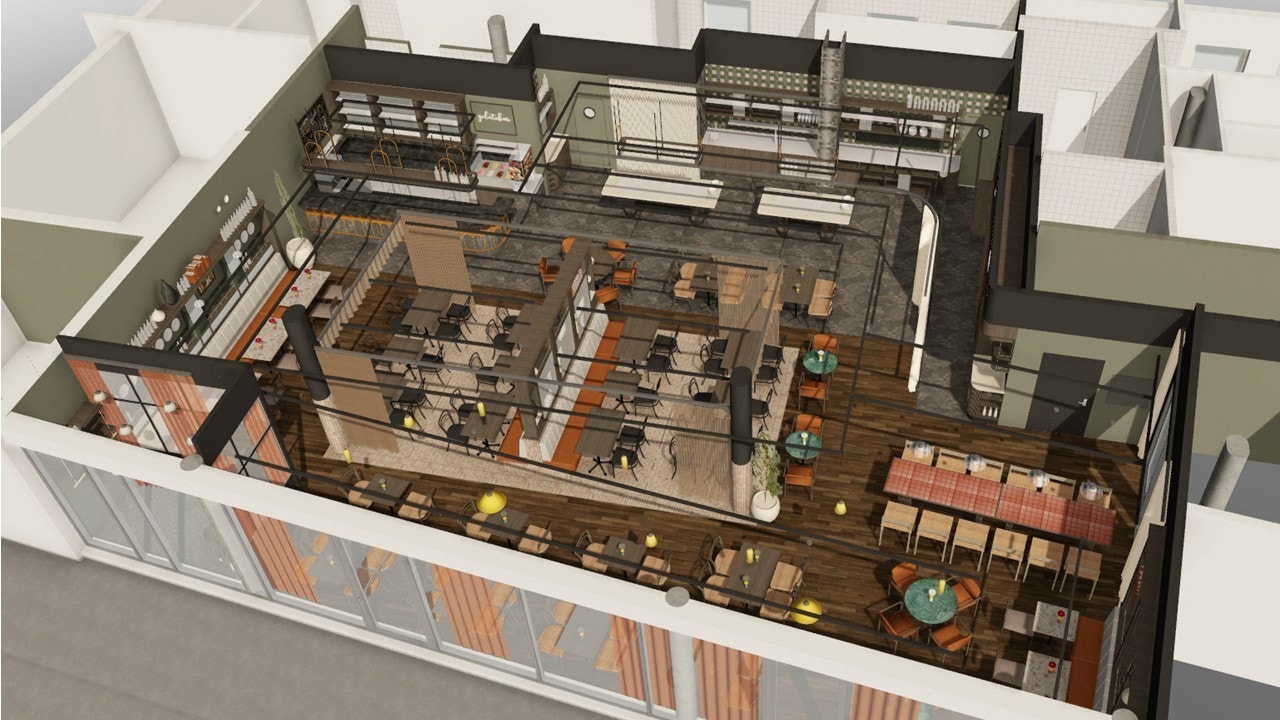 Restaurant med kantine/lunsjfunksjon (Foreløpige illustrasjoner – endelig løsning kan avvike.) Galleribilde